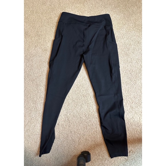 Rae Mode Black High Waisted Athletic Leggings with Side Pockets P6206 Womens L - Picture 2 of 3